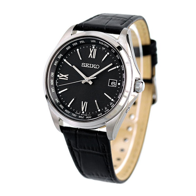 Seiko Selection SBTM297 Titanium Leather Band Solar Atomic Radio