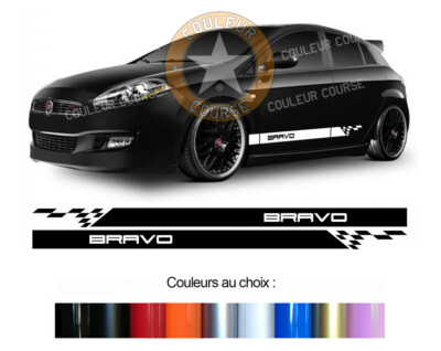 2 X UNTERE STREIFEN FÜR FIAT BRAVO SPORT DECO TÜR AUFKLEBER BD579-19*
