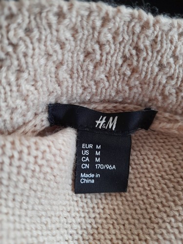 H&M lange Damen Strickweste Cardigan Weste mit Kunstfell Gr. M braun Gürtel - Bild 8 von 12