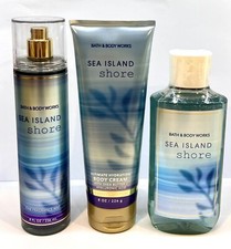   3 Bath  Body Works SEA ISLAND SHORE Fragrance Mist,Body Cream ,Wash Gel  