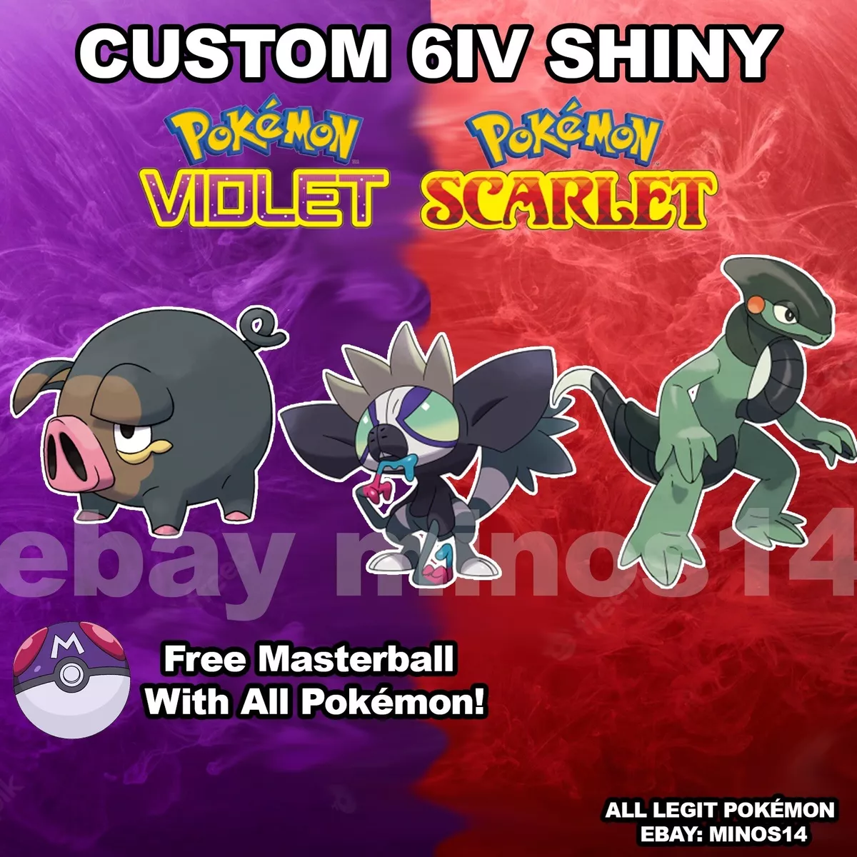 Pokemon Scarlet and Violet Custom Shiny Pokemon in Your OT! Buy 2 Get 2  Free!