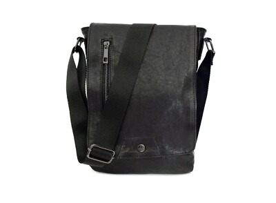 Herren Umhängetasche Echtleder Schwarz Posttasche Messenger VIETRI LEATHER