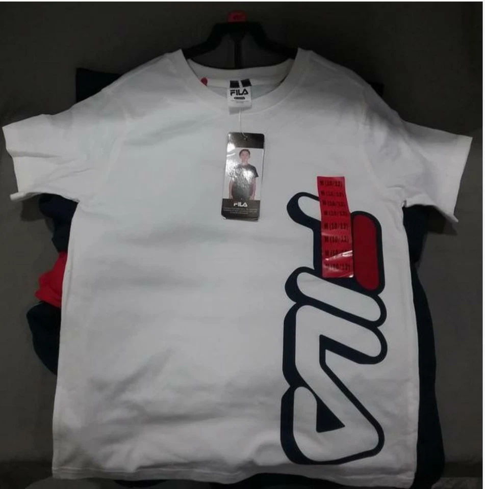 Fila 2-pack Kids Sports Logo Blue /White Cotton T-Shirt Pick Style / Sz TINI {&} - Image 4 of 4
