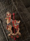 Vintage Wooden Carousel Reindeer Christmas Holiday Winter Ornament — photo 1