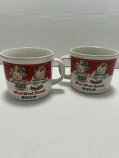 Vintage 1989 Campbells Soup Mugs Cups Bowls Set Of 2 VTG Westwood International