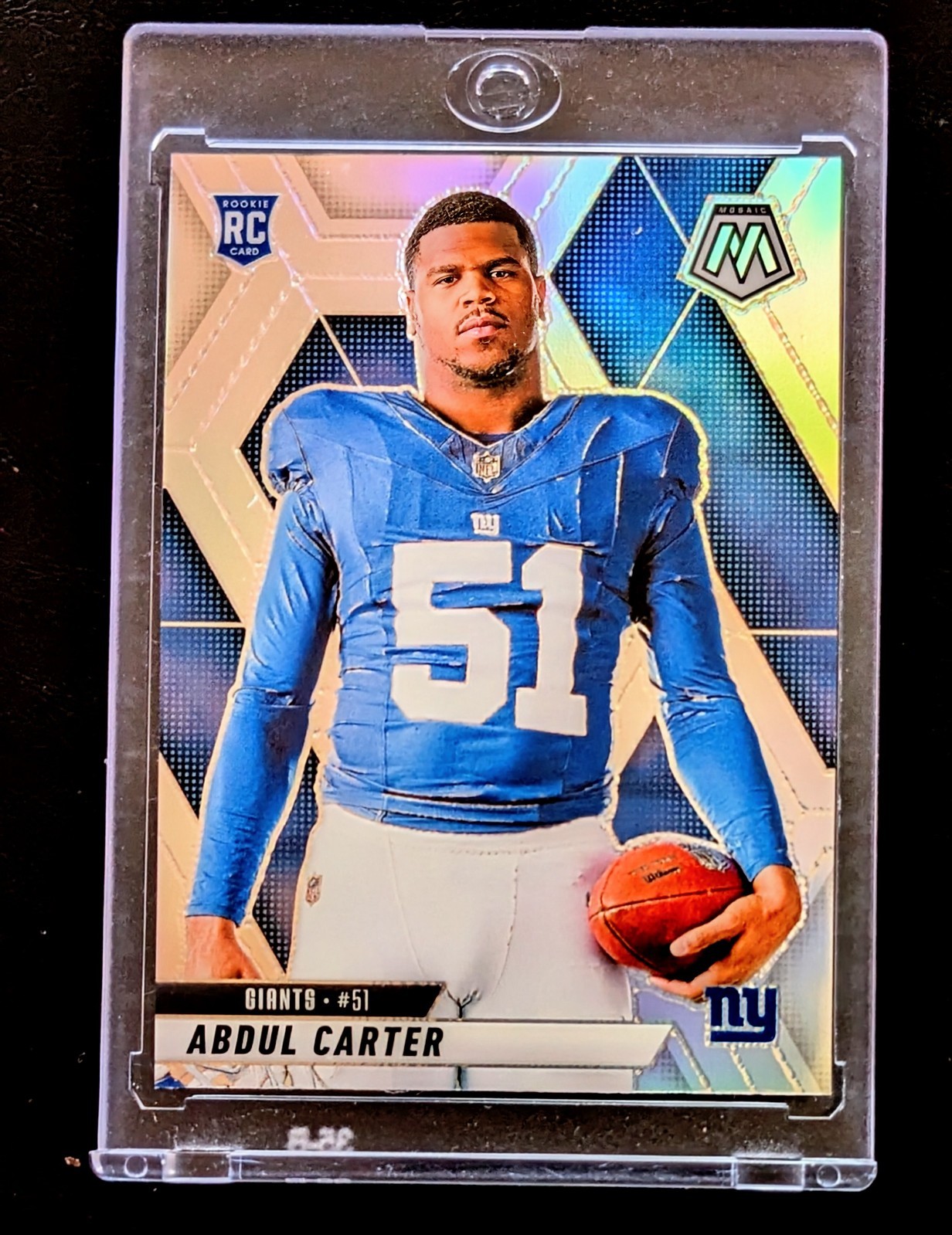 2025 Panini Mosaic Abdul Carter Silver Prizm #282 SP Rookie RC Giants Variation
