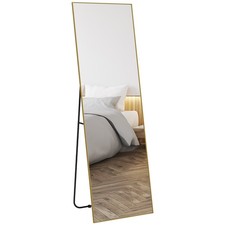 HOMCOM Grand miroir pleine longueur 50x4x160cm Or