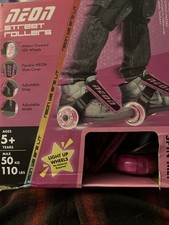 NEW Yvolution Neon Street Rollers PINK,Light Up Wheels Adjustable Clip On H109
