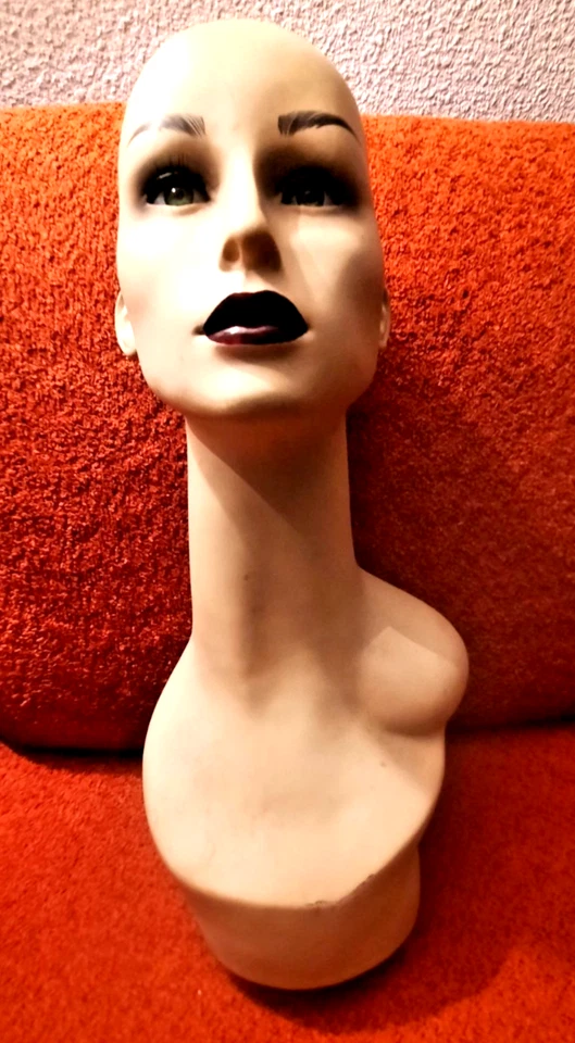 DECO TETE BUSTE MANNEQUIN POUR PERRUQUES, COLLIERS, CHAPEAUX.. HAUTEUR 48 cm - Photo 2/4