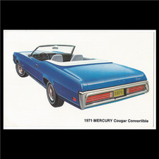 1971 Mercury Cougar Convertible: Original Dealer Promotional POSTCARD Unused