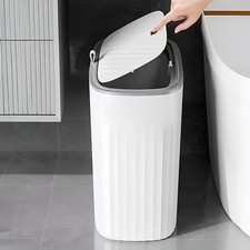 8/13L Slim Narrow Press-Top Waste Bin  Bathroom Rubbish Dustbin Small Trash Bin