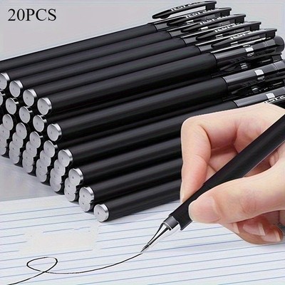 20pcs Quick-Drying Gel Pens, 0.5mm Fine Tip, Black Ink - Ideal Choice
