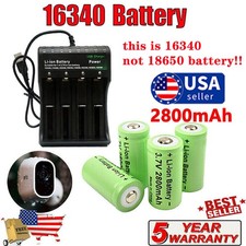 Lot 2800mAh Batteries CR123A 16340 Rechargeable Li-ion Battery / Smart Charger