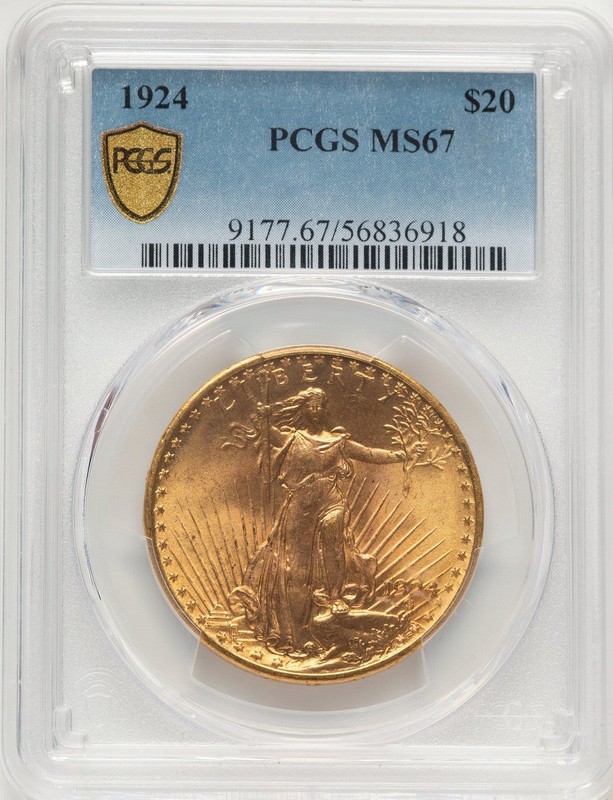 1924 $20 Saint Saint-Gaudens Double Eagle PCGS MS67