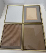 Lot 4 Vintage Brass Gold Metal Gallery Wall Easel Picture Frames 8x10 Matching