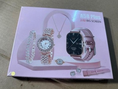 A58 Plus Smart Watch Fitness Tracker Health Quartz Combo Set for Women NIB