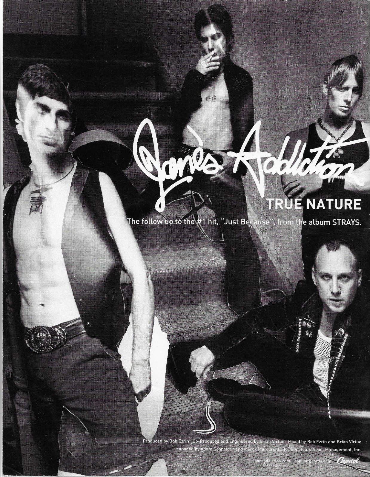 JANE’S ADDICTION & MICHELLE BRANCH Rare DOUBLE SIDED  PROMO TRADE AD Poster