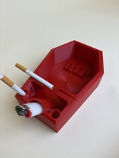 Coffin Cigarette Ashtray with Custom Coloring and Word inlay. HIGH TEMP POLYMER