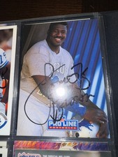 Lomas Brown Detroit Lions signed Football card
