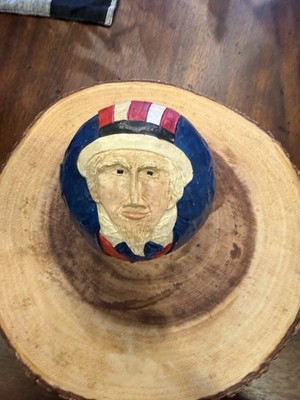1988 BRIERE Roly Poly UNCLE SAM  Vintage RARE Folk Art Americana Ball Only