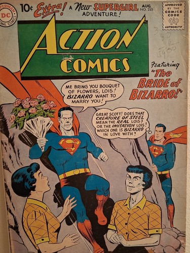 ACTION COMICS # 255 1959 VG 4th SUPERGIRL 2ND ADULT BIZZARRO CURT SWAN PLASTINO
