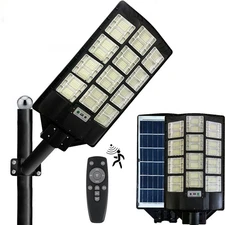 Solar Street Light Flood Lamp Outdoor 1.5KW Commercial Area Dusk To Dawn Wall US