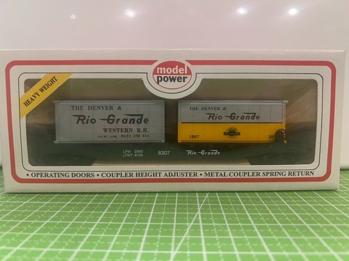 Modelo Power - HO #8307 - D+RG 51' plano con contenedores de ataúd principal Rio Grande de 2-20' | Zustand: New