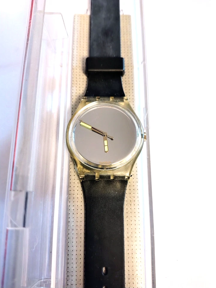 Swatch Nuovo NOS Gent Snowwhite GK104 1987 Vintage Orologio da polso Anni 80 - Immagine 2 di 4