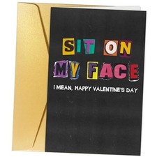 Dirty Valentine's Day Card for Her, Naughty Valentines Day Card sit on my face