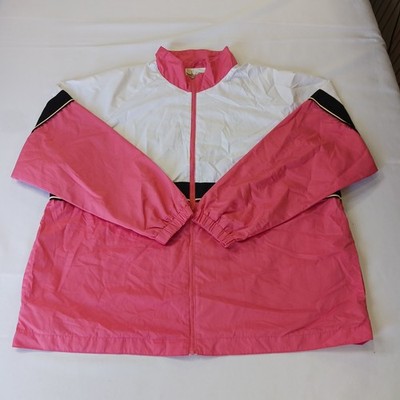 Classic Elements RN#15099 Women's Pink/White 1/4 Zip Pullover Jacket Size 20/22W