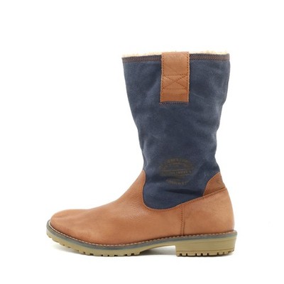 s.Oliver Damen Winter Stiefel braun/blau Leder/Wildleder Warmfutter, Shoes EU 39