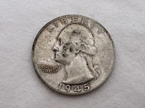 1945 S U.S. Washington Silver Quarter HT-34
