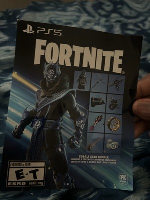 Fortnite Cobalt Star Bundle Code + 1000 V Bucks (Unscratched) PS5 Exclusive NEW!