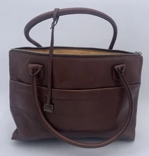 HOBO International Vintage Whiskey Smooth Brown Leather Flat Hobo Shoulder Bag