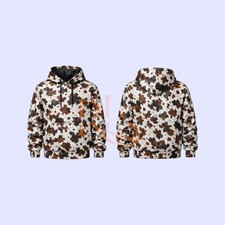 Men's Black Causal Leather Hoodie Printing Style Genuine Lambskin Leather Hoodie