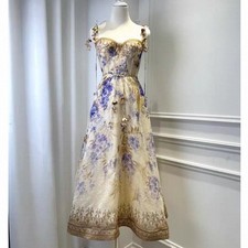 NWT Zimmermann Summer New Floral Print Cami Boned Waist Fairy Puff Mini Dress