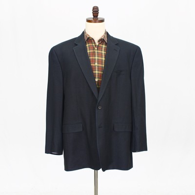 Ralph Lauren 50R Navy Sport Coat Blazer Jacket HB 2-Button Silk