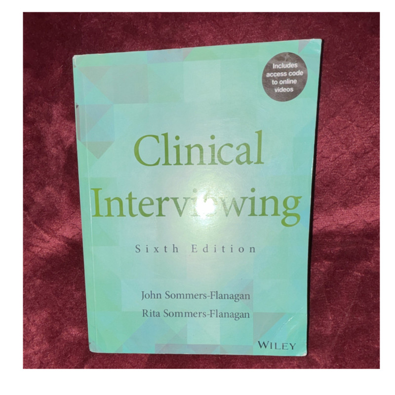 Wiley Clinical Interviewing 6th Edition Sommers-Flanagan Paperback 2016
