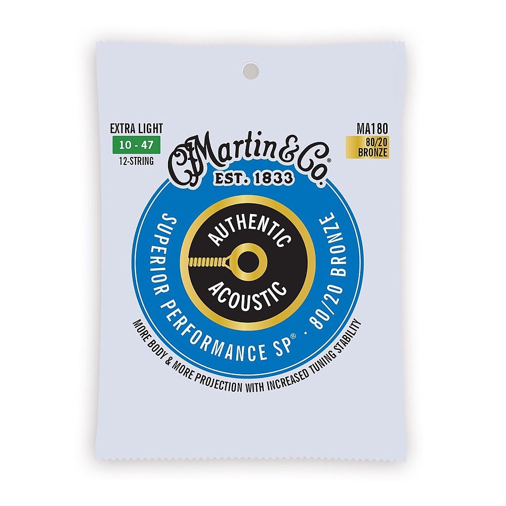 Martin Authentic Acoustic SP 80/20 Bronze 12 String Guitar Strings (.010 - .047)