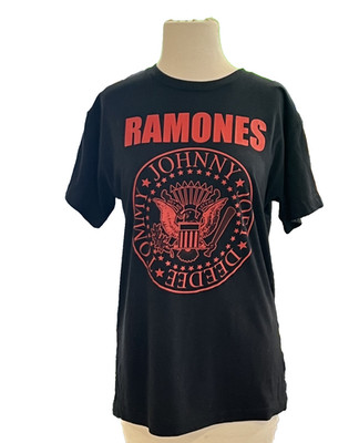 Unisex 2008 Ramones Red Presidential Seal 1234 Black Band T-shirt Size Large