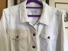 Denim & Co. Women's QVC Stretch Jacket XL , White. Excellent Condition .