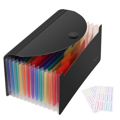 Uquelic Stand Receipt Organizer Folder - 13 Pockets Expanding Coupons Storage/Ra