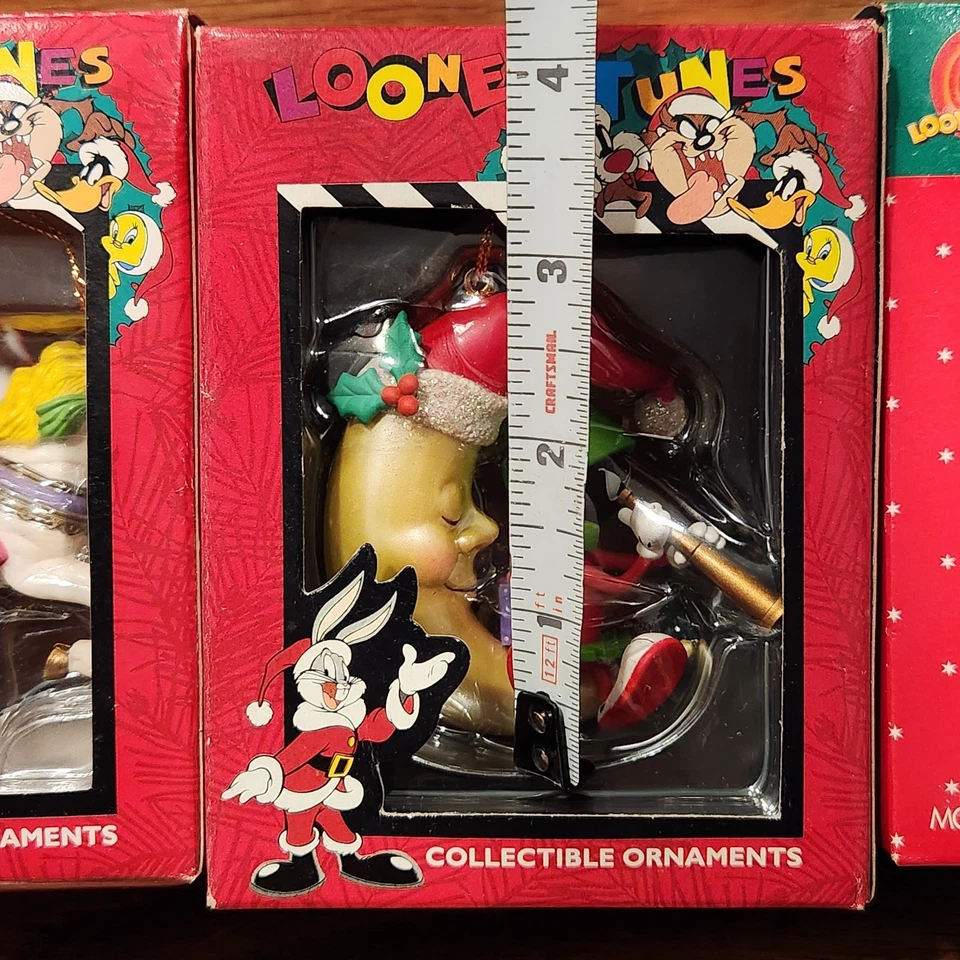 Lote de ornamentos marvin El Marciano de colección de los años 90 Looney Tunes Moon Rocket Carrusel Foto 3 de 4