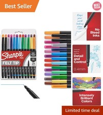 24-Pack Fine Point Felt Tip Pens, Quick-Drying  Fade-Resistant Ink