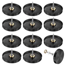 12-Pack Screw Covers, 1.57" Slide Decorative Mirror Screw Covers [Black]