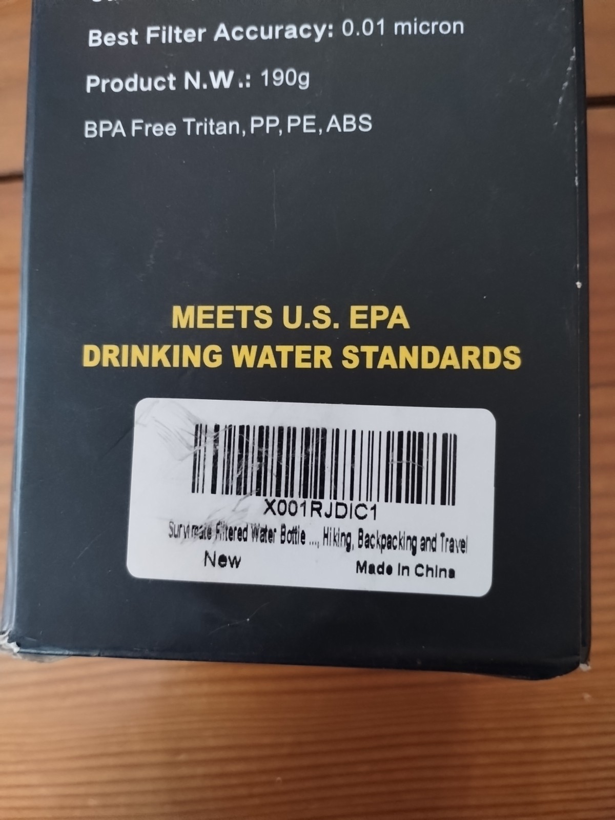 SurviMate 5-Stage 0.01μm Ultra-Filtration Filtered Water Bottle, BPA-Free New