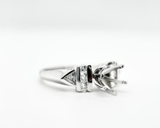 Vintage Deco 14K Gold Semi-Mount Diamond Engagement Ring Mounting, Size 6