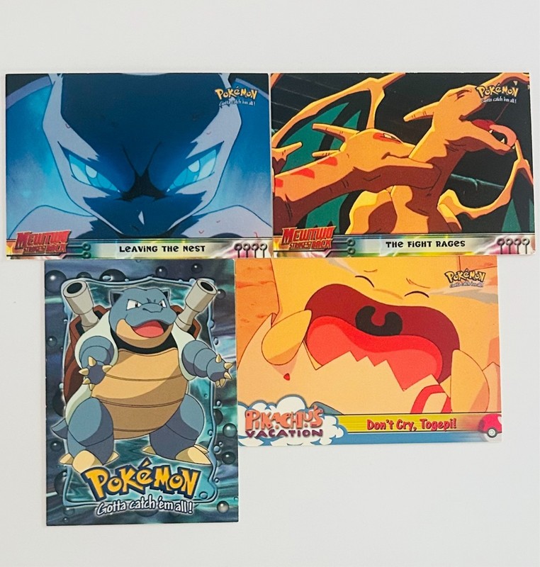 Vintage 1999 Topps Pokémon Mewtwo Strikes Back Lot (4 cards)