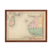 Old Map of Emmet County, MI 1873 - Vintage Michigan Art