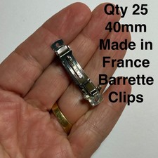 Lot of 25 "Made in France" French Hair Barrette Clip Back, 40mm, 1.57 inch, DIY